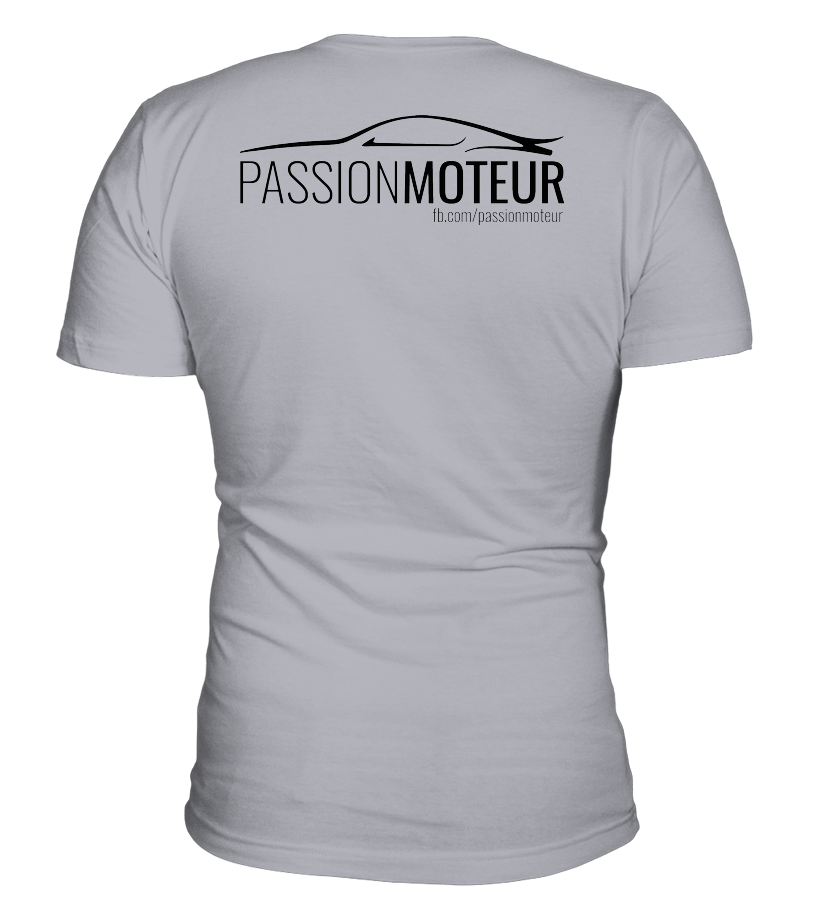 T-shirt Passion Moteur clair avec impression noir au dos
