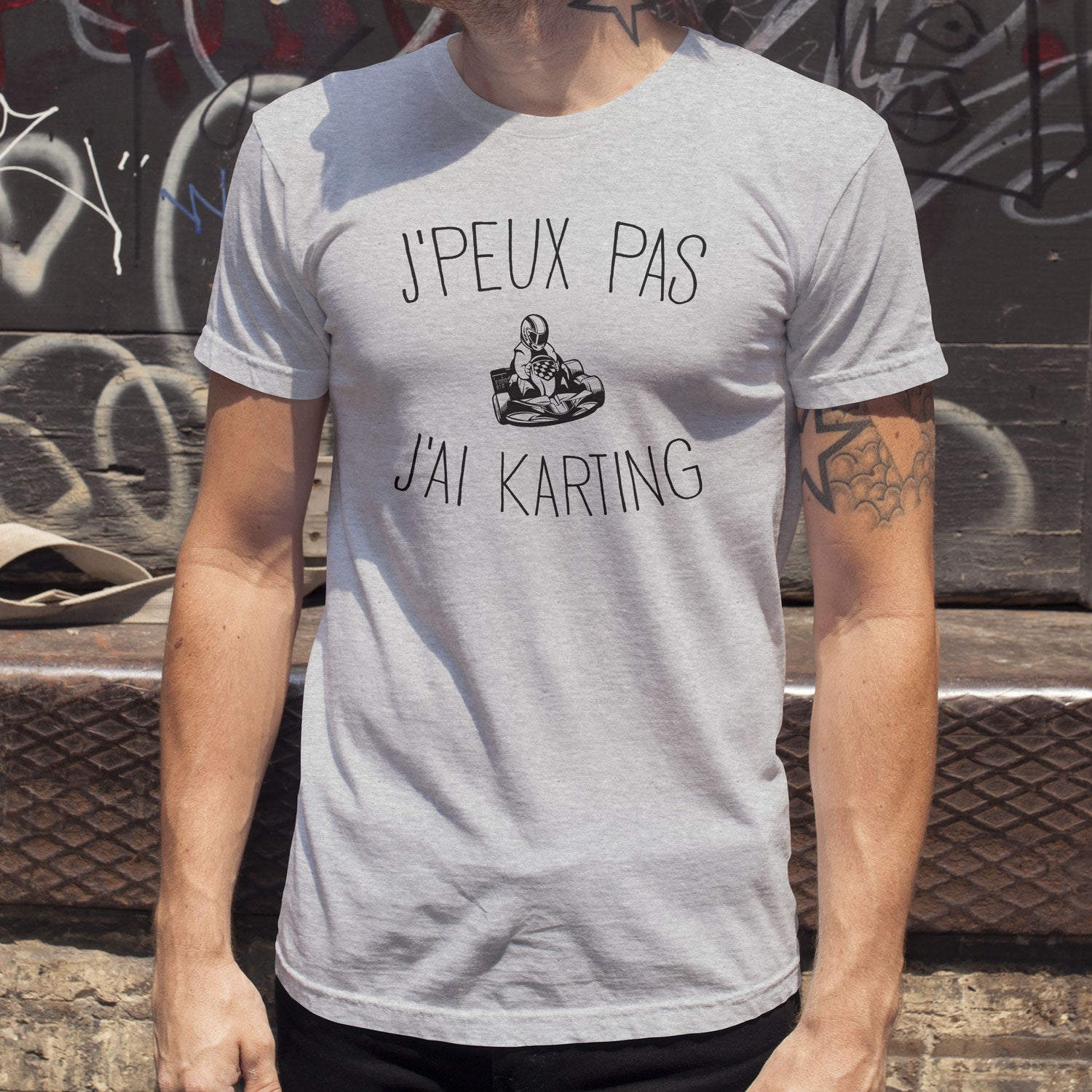 J'peux Pas J'ai Karting Humour Cadeau Drôle Karts Karting T-shirt Imprimé Au Dos