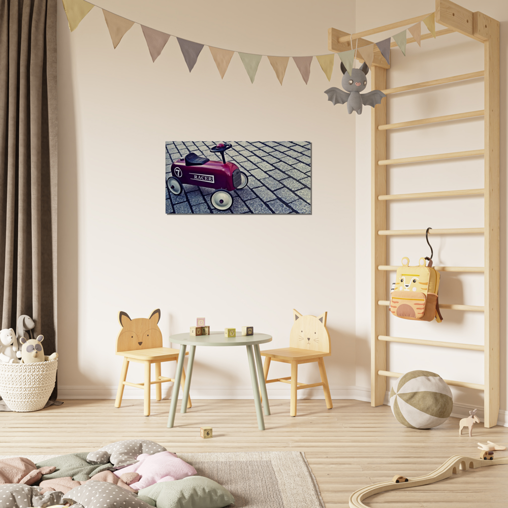 Toile voiture de course pour enfant