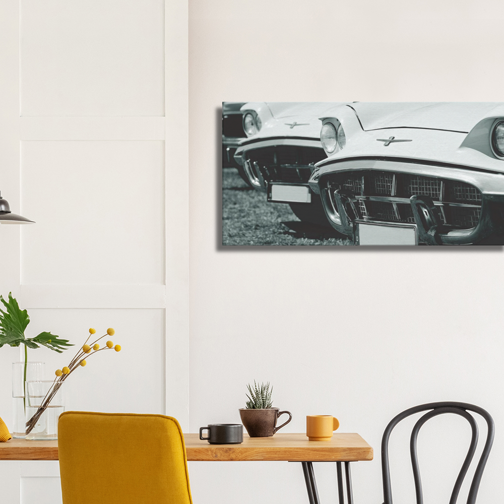 Toile voiture américaine noir et blanc
