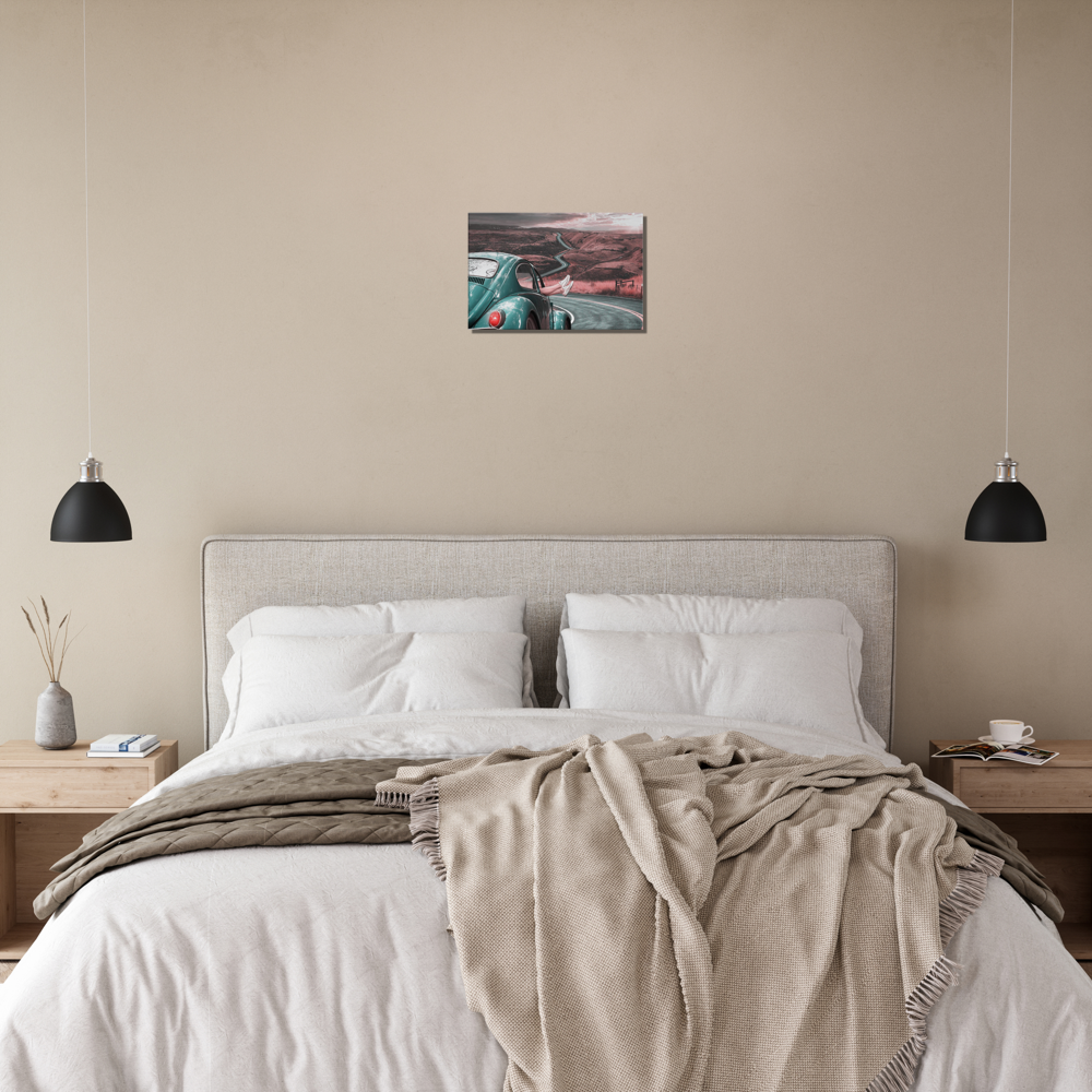 Toile Roadtrip en Volkswagen Coccinelle