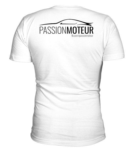 T-shirt Passion Moteur clair avec impression noir au dos