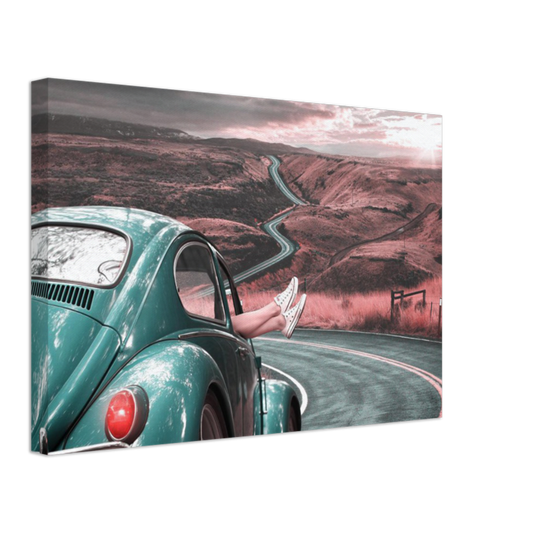 Toile Roadtrip en Volkswagen Coccinelle