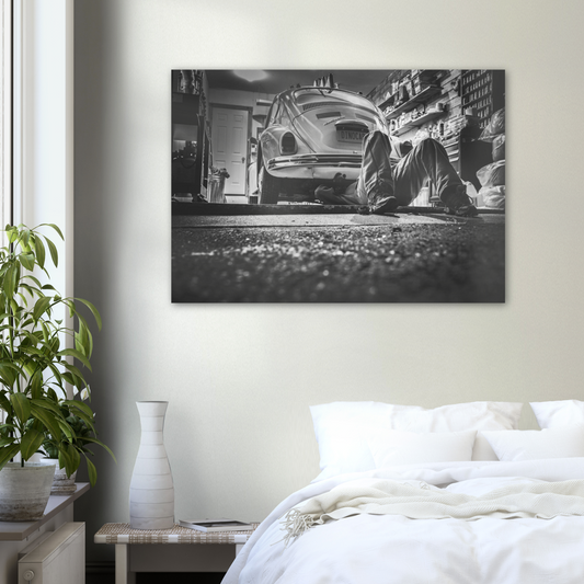 Poster Volkswagen Coccinelle et son mécano